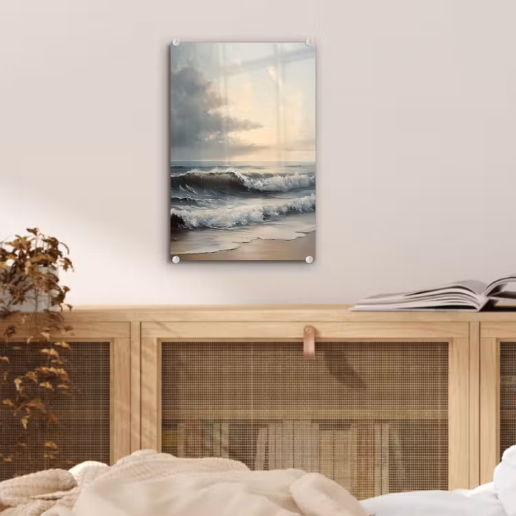 Glas schilderij - Strand - Zee - Zonsondergang — 5