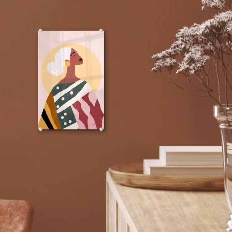 Glas schilderij - Vrouw - Zon - Kleurrijk — 6