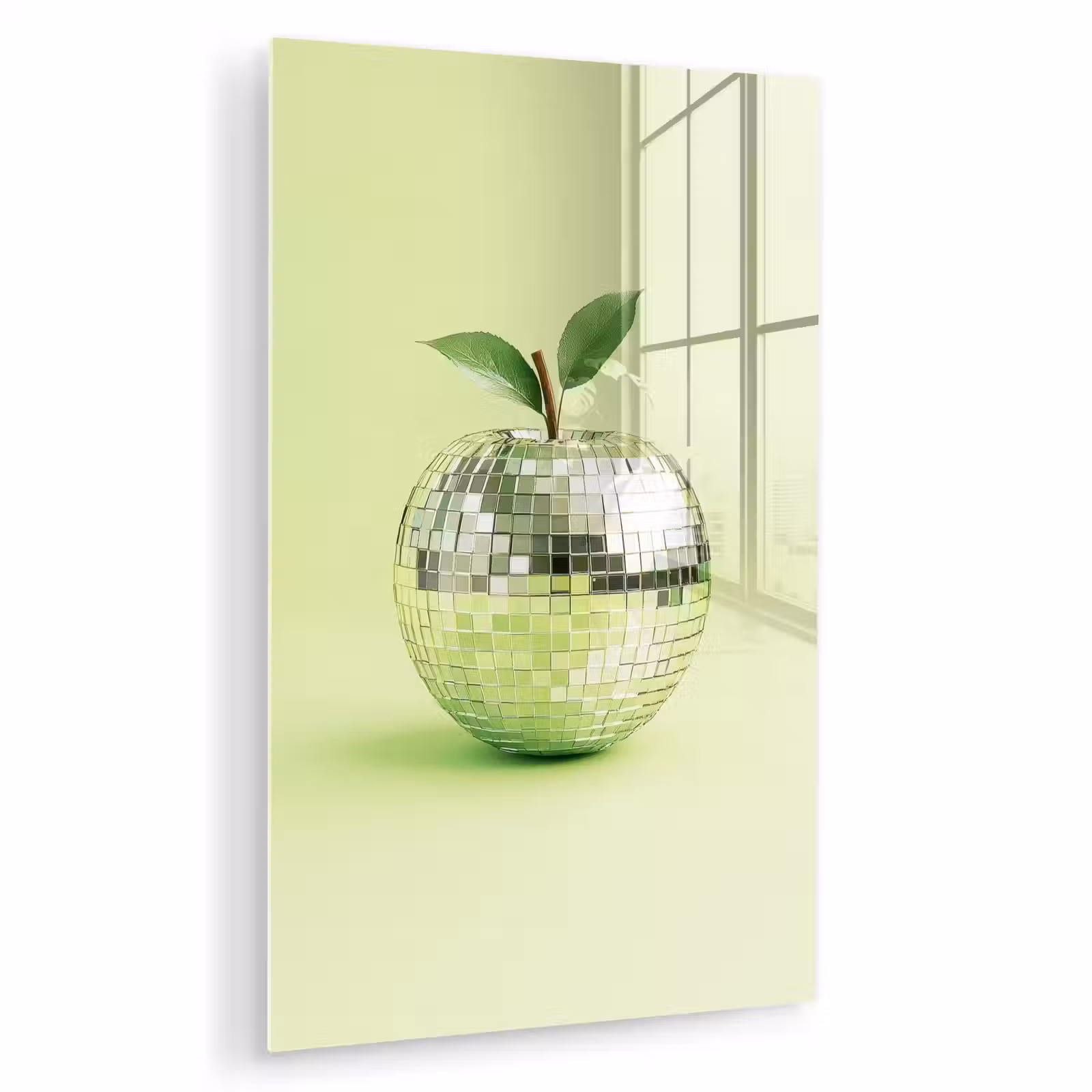 Glas schilderij - Groen - Disco - Decoratie - Appel — 1