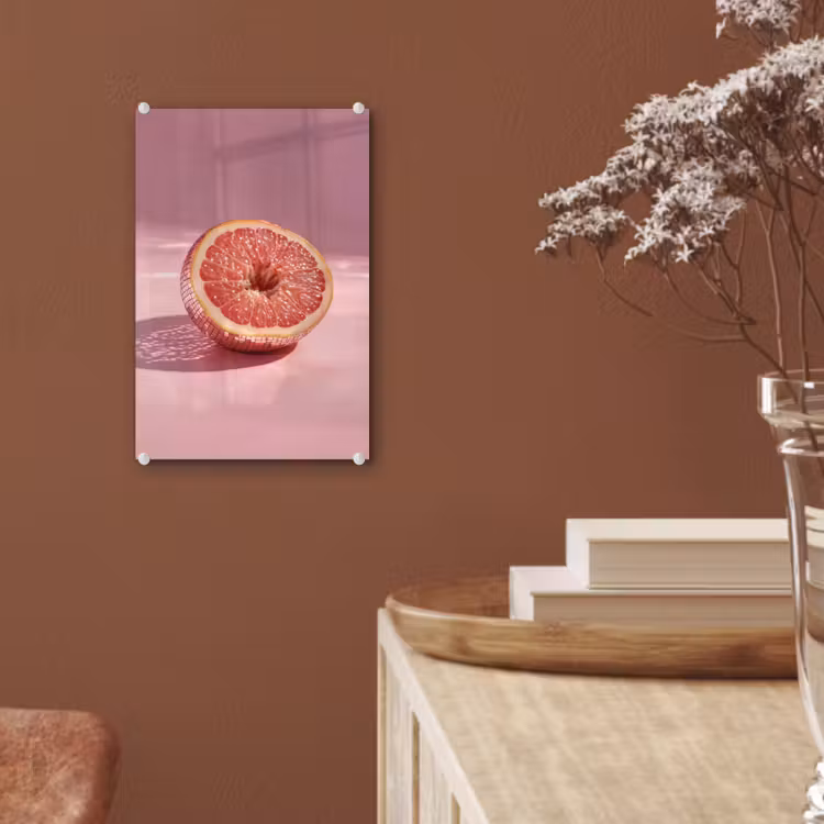 Glas schilderij - Grapefruit - Roze - Disco - Shiny — 6