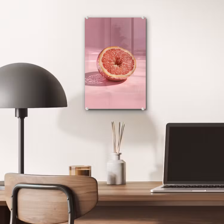 Glas schilderij - Grapefruit - Roze - Disco - Shiny — 7