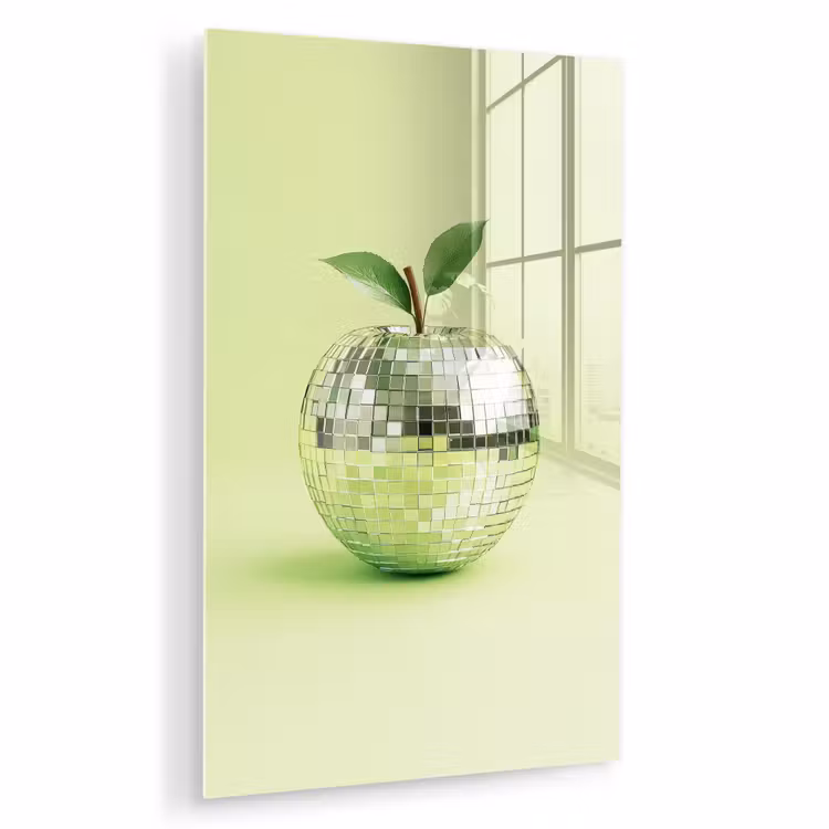 Glas schilderij - Groen - Disco - Decoratie - Appel — 1