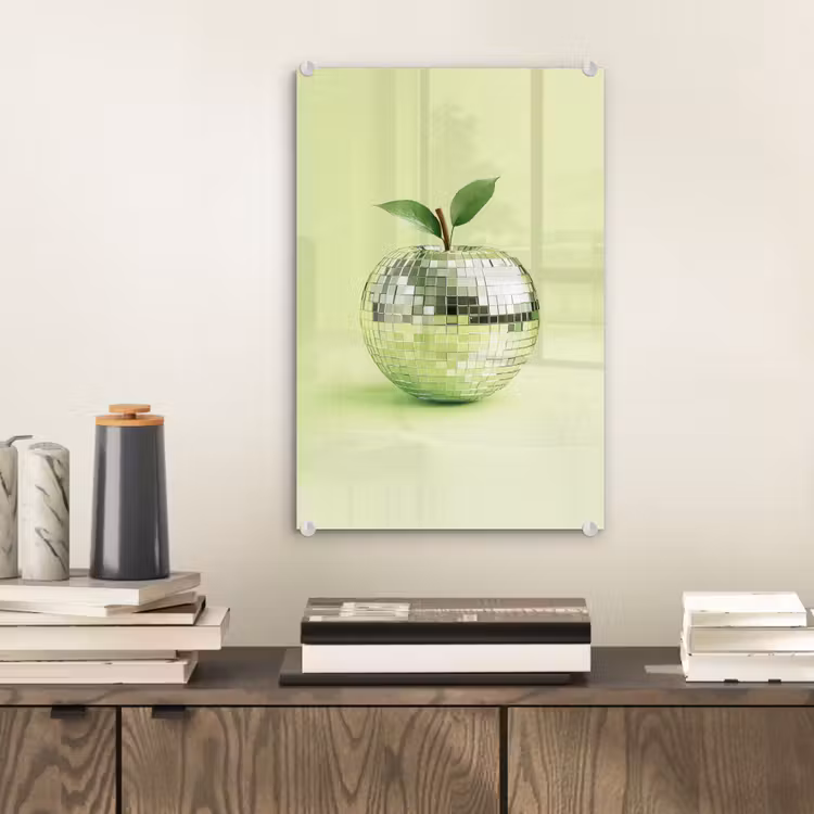 Glas schilderij - Groen - Disco - Decoratie - Appel — 2
