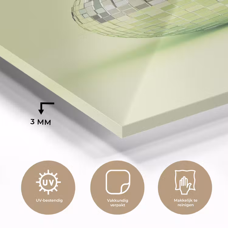 Glas schilderij - Groen - Disco - Decoratie - Appel — 3