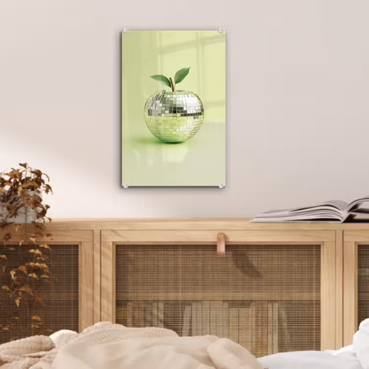 Glas schilderij - Groen - Disco - Decoratie - Appel — 5