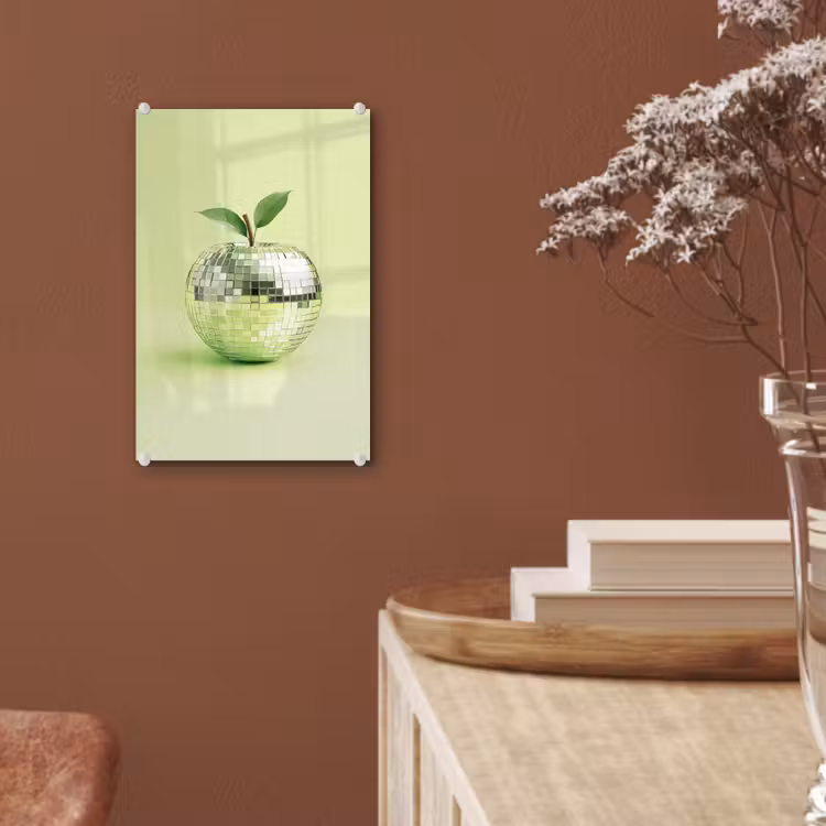 Glas schilderij - Groen - Disco - Decoratie - Appel — 6