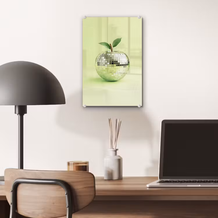 Glas schilderij - Groen - Disco - Decoratie - Appel — 7