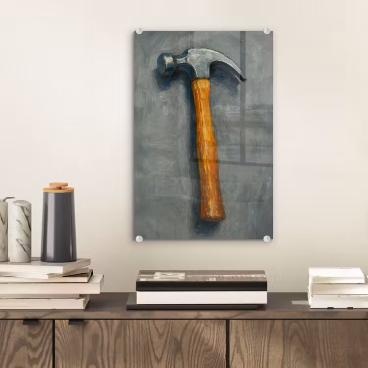 Glas schilderij - Hamer - Schilderij - Gereedschap — 2