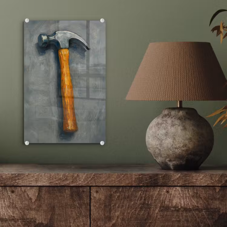 Glas schilderij - Hamer - Schilderij - Gereedschap — 4