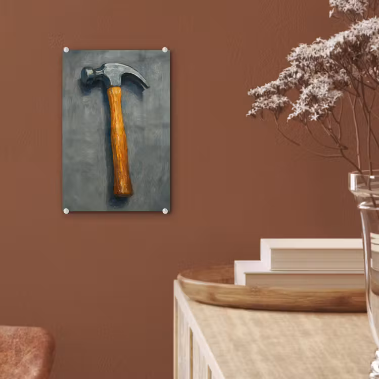 Glas schilderij - Hamer - Schilderij - Gereedschap — 6