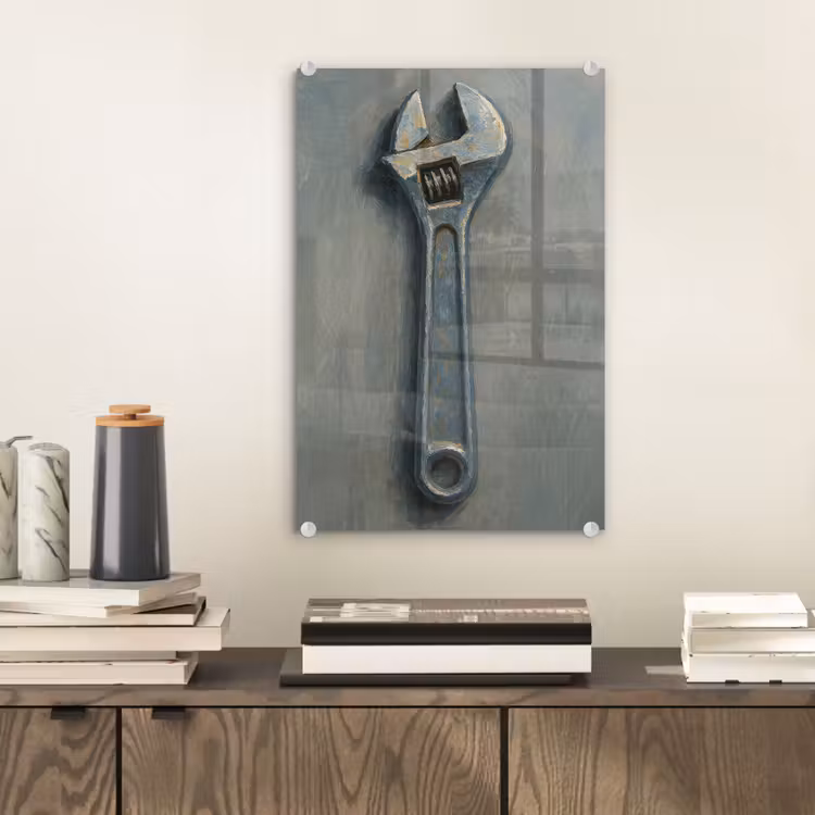 Glas schilderij - Moersleutel - Gereedschap - Verf — 2