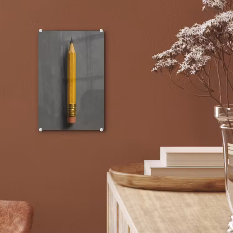 Glas schilderij - Potlood - Schilderij - Geel — 6
