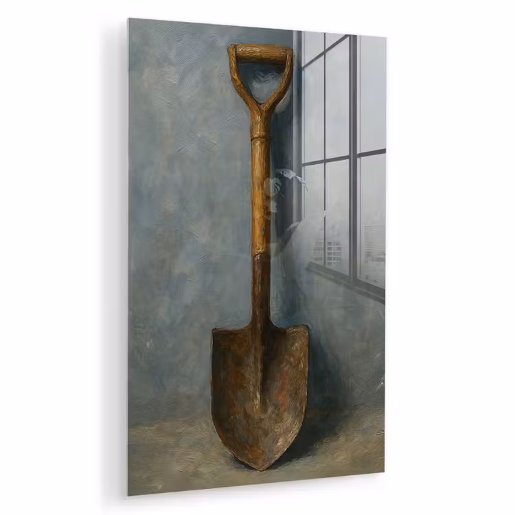 Glas schilderij - Schep - Gereedschap - Schilderij — 1
