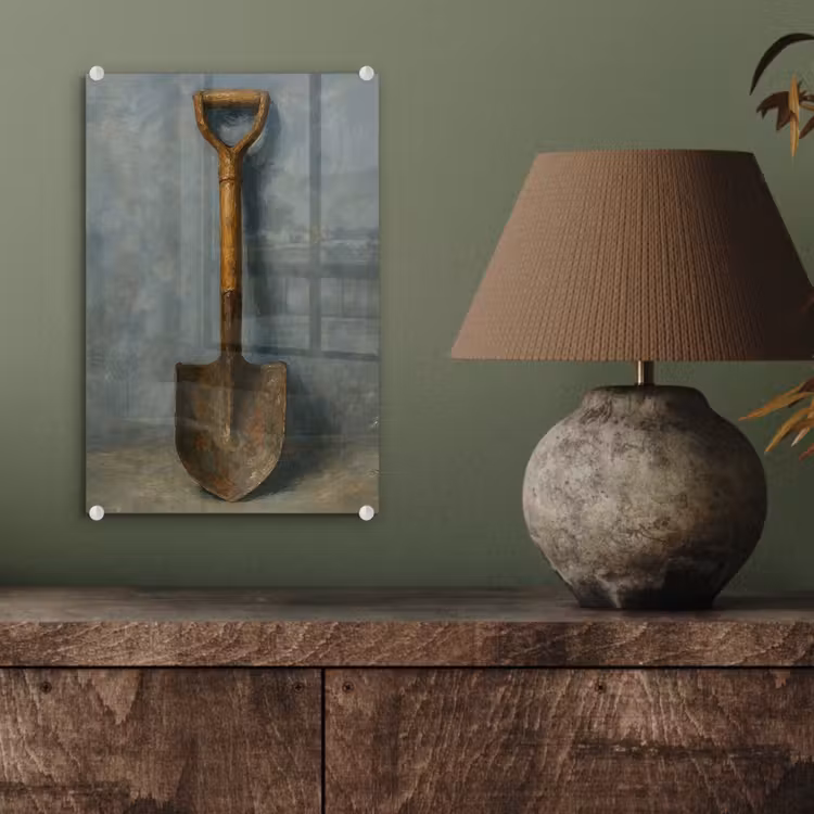 Glas schilderij - Schep - Gereedschap - Schilderij — 4