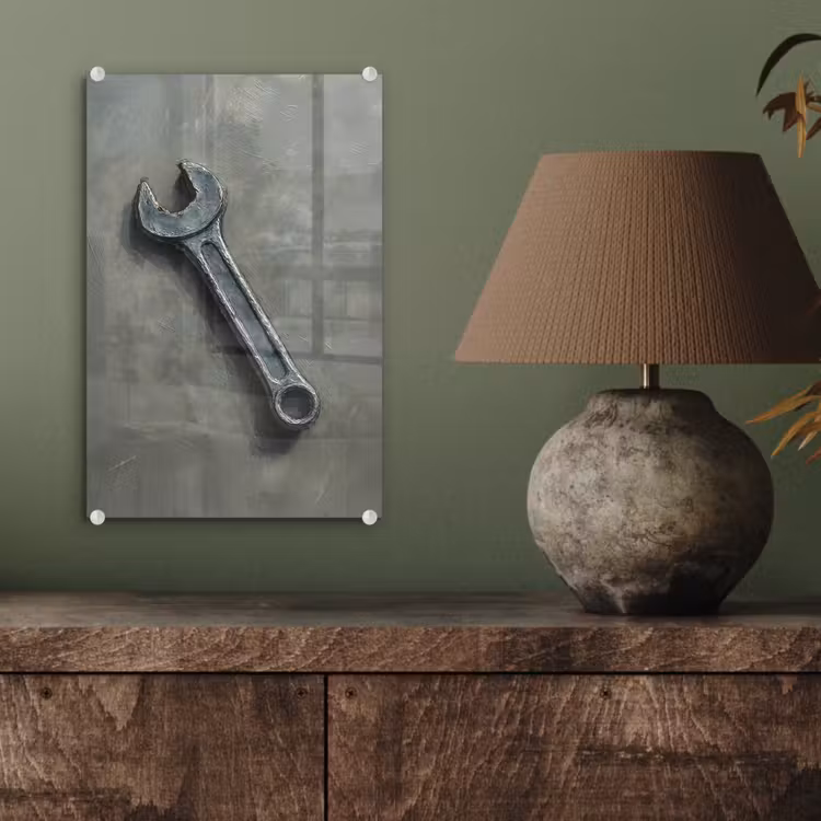Glas schilderij - Steeksleutel - Schilderij - Gereedschap - Verf — 4