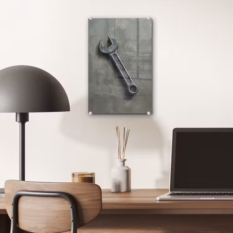 Glas schilderij - Steeksleutel - Schilderij - Gereedschap - Verf — 7