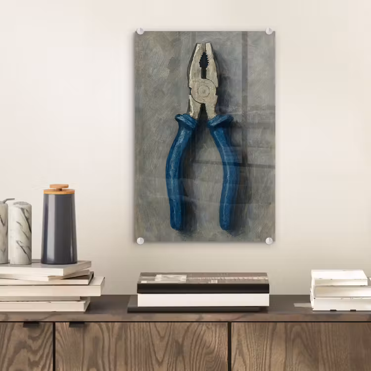 Glas schilderij - Tang - Schilderij - Textuur - Verf — 2