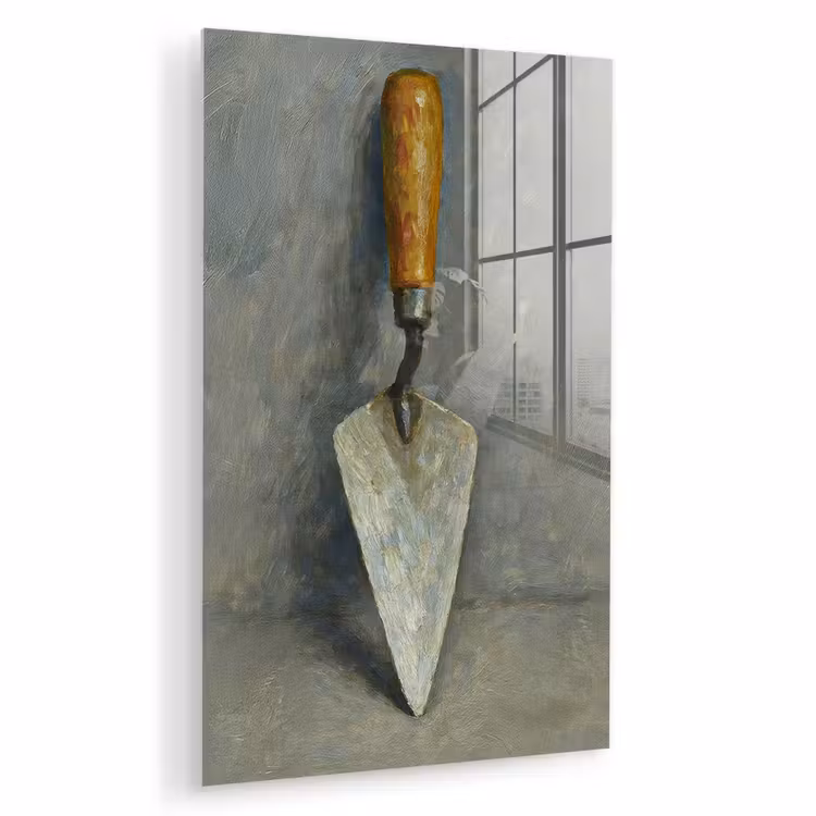 Glas schilderij - Troffel - Verf - Gereedschap — 1