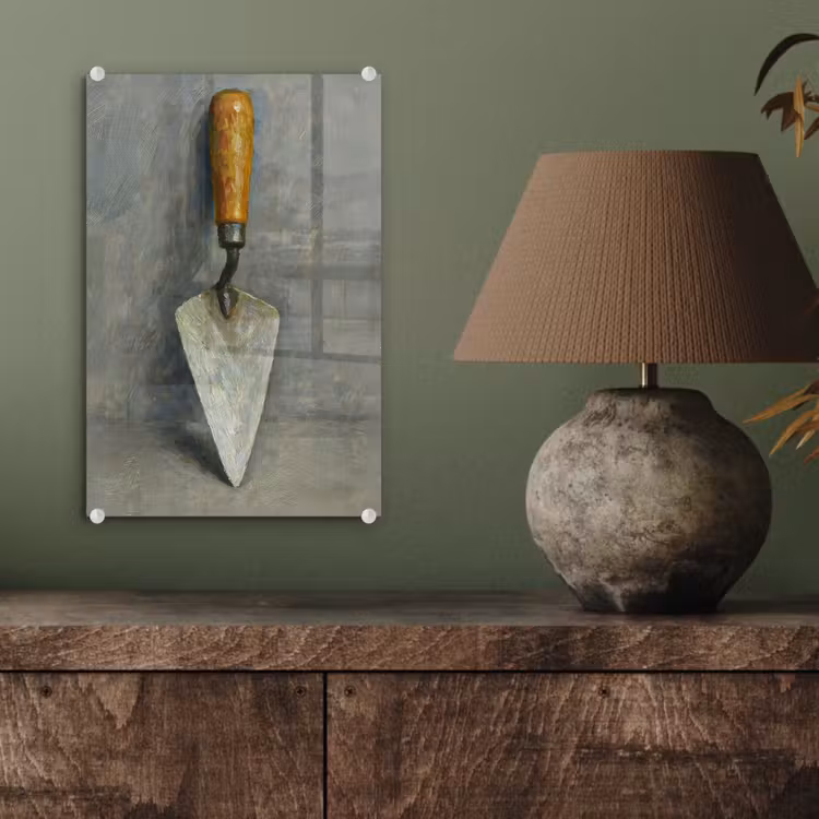 Glas schilderij - Troffel - Verf - Gereedschap — 4