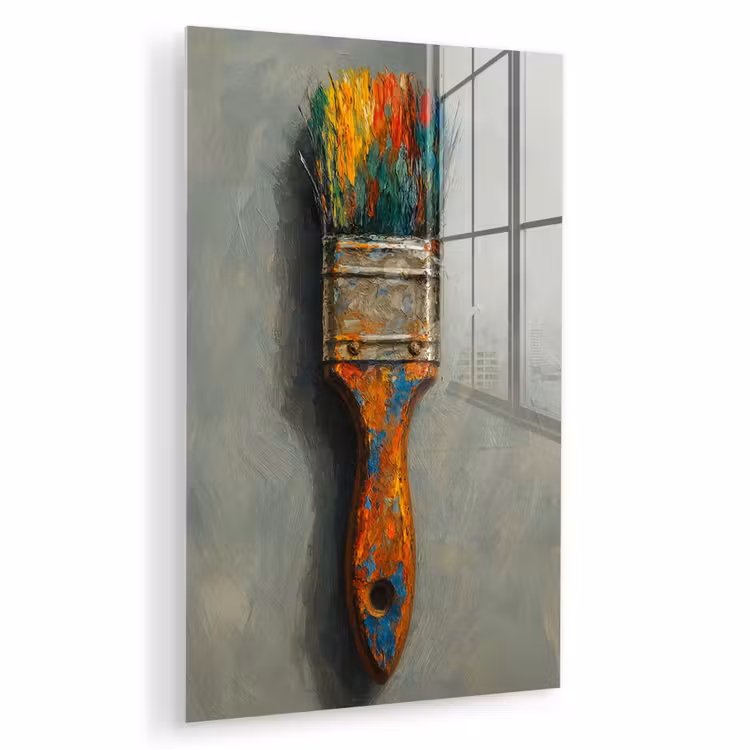 Glas schilderij - Verf - Kwast - Schilderij — 1