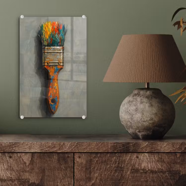 Glas schilderij - Verf - Kwast - Schilderij — 4