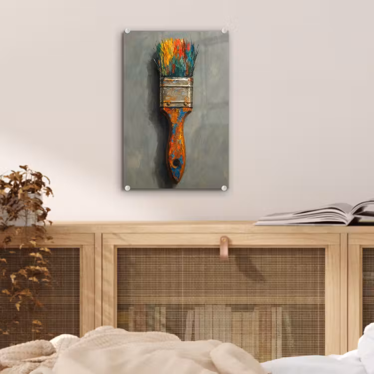 Glas schilderij - Verf - Kwast - Schilderij — 5