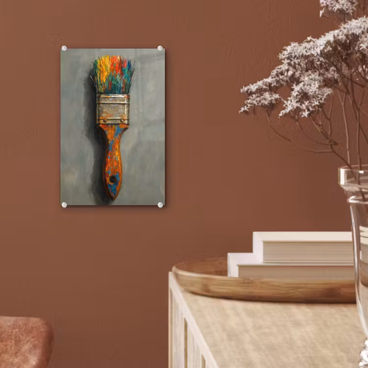 Glas schilderij - Verf - Kwast - Schilderij — 6