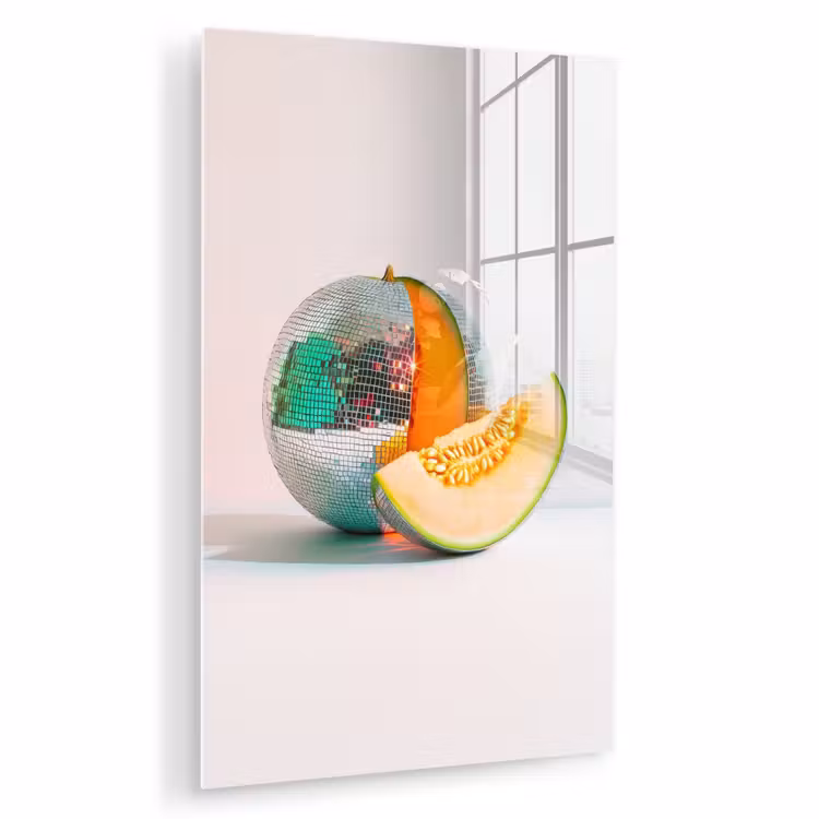 Glas schilderij - Disco - Discobal - Meloen - Pastel — 1