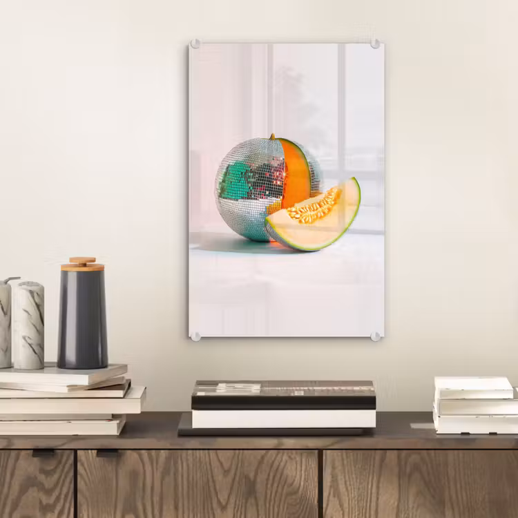 Glas schilderij - Disco - Discobal - Meloen - Pastel — 2