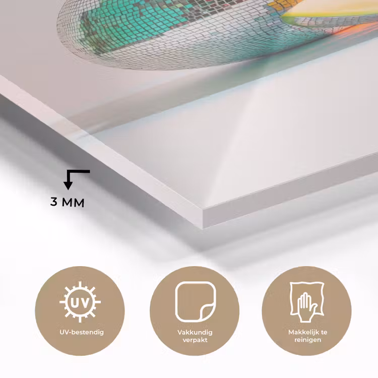 Glas schilderij - Disco - Discobal - Meloen - Pastel — 3