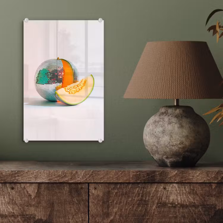 Glas schilderij - Disco - Discobal - Meloen - Pastel — 4