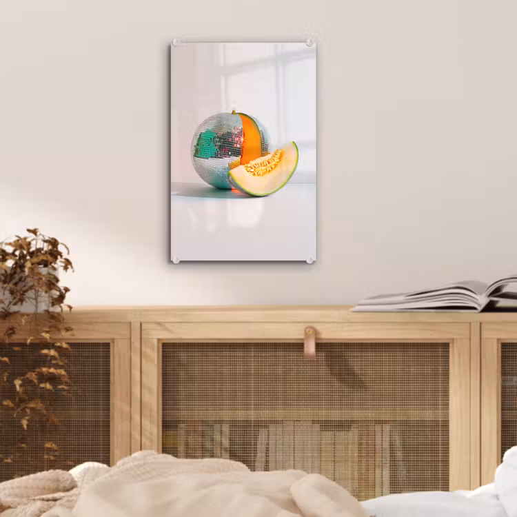 Glas schilderij - Disco - Discobal - Meloen - Pastel — 5