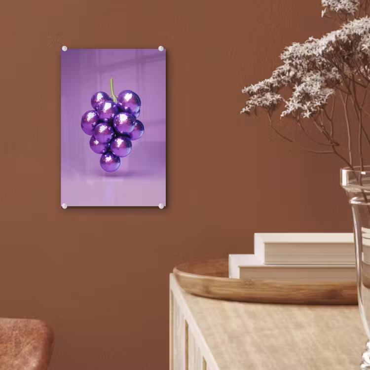 Glas schilderij - Druif - Disco - Glitter - Paars — 6