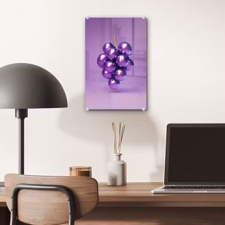 Glas schilderij - Druif - Disco - Glitter - Paars — 7