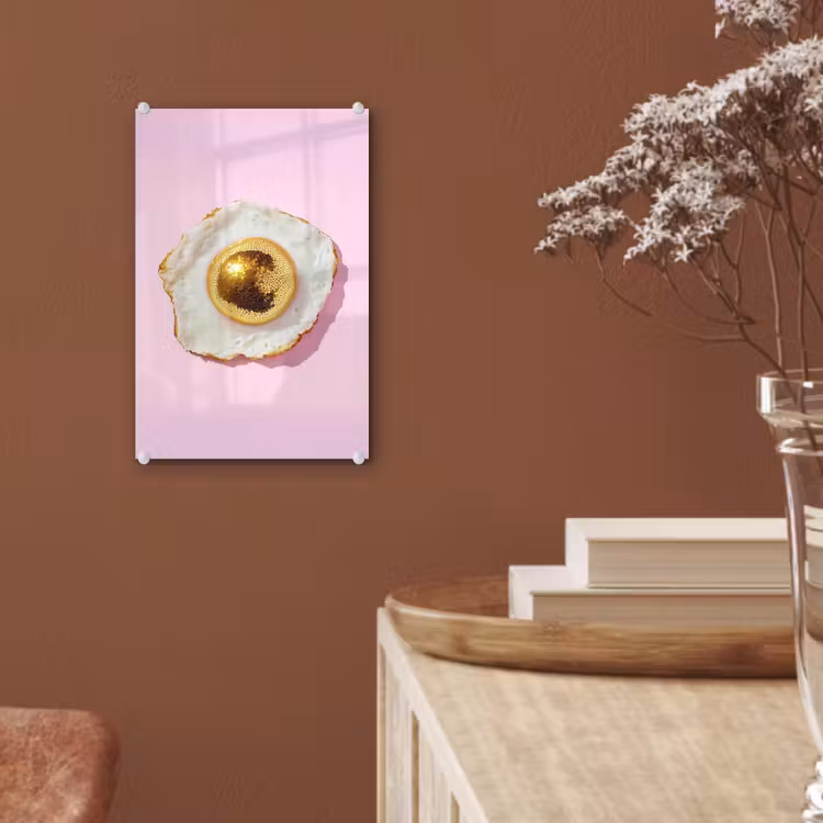 Glas schilderij - Ei - Disco - Ontbijt - Glitter — 6