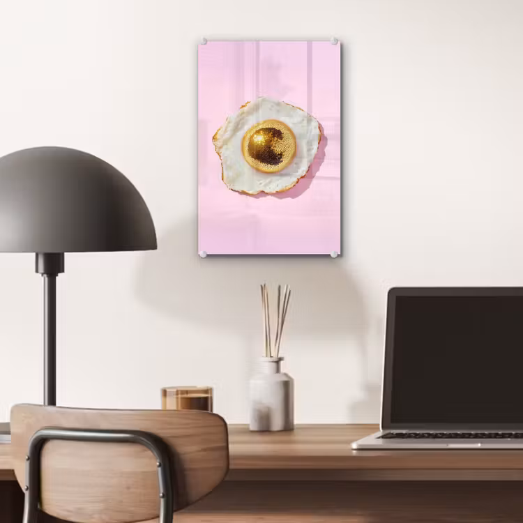 Glas schilderij - Ei - Disco - Ontbijt - Glitter — 7