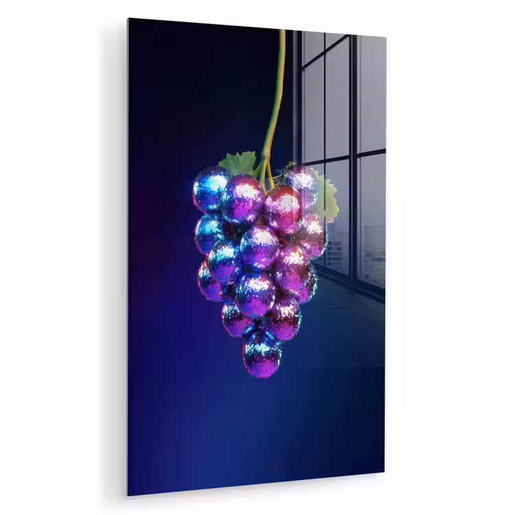 Glas schilderij - Paars - Disco - Feest - Druif — 1
