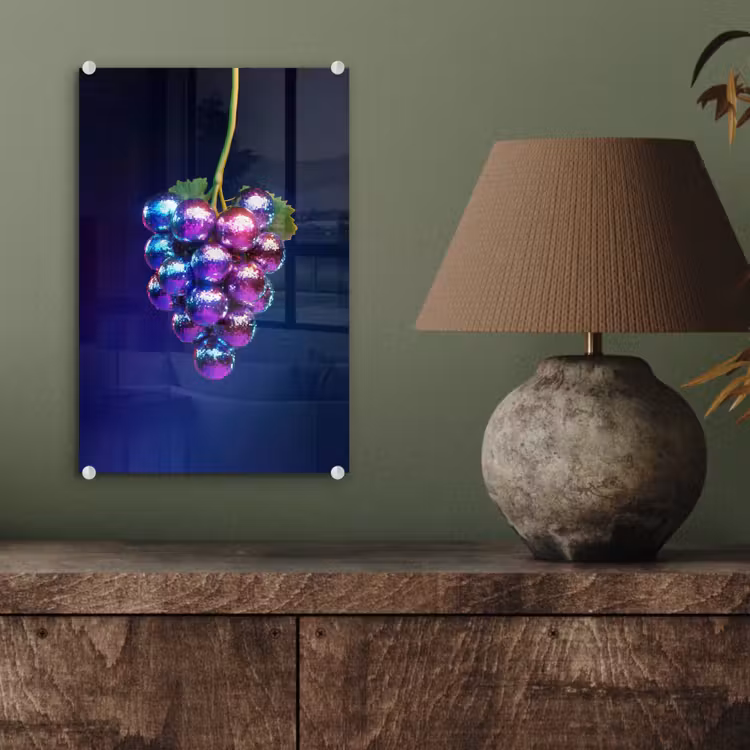 Glas schilderij - Paars - Disco - Feest - Druif — 4