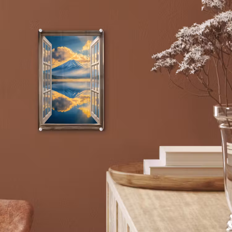 Glas schilderij - Doorkijk - Landschap - Bergen - Uitzicht - Raam — 6