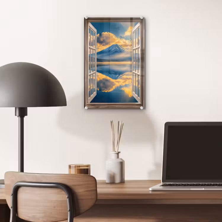 Glas schilderij - Doorkijk - Landschap - Bergen - Uitzicht - Raam — 7