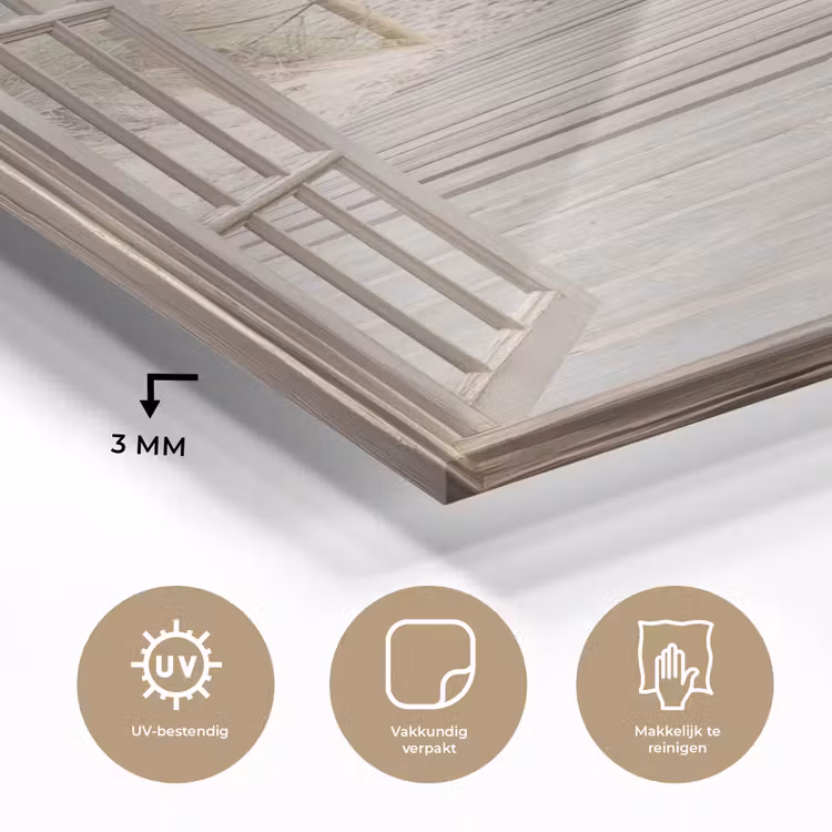 Glas schilderij - Doorkijk - Strand - Duinen - Pad - Landschap — 3