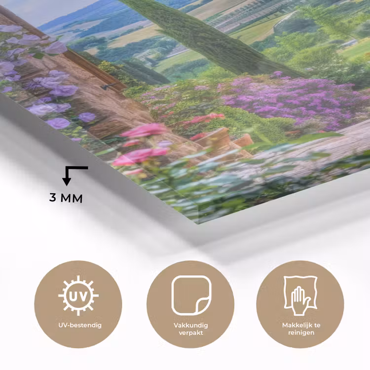 Glas schilderij - Doorkijk - Toscane - Landschap - Poort — 3