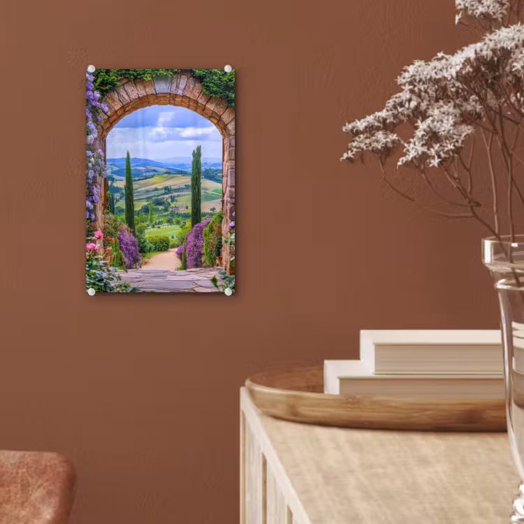 Glas schilderij - Doorkijk - Toscane - Landschap - Poort — 6