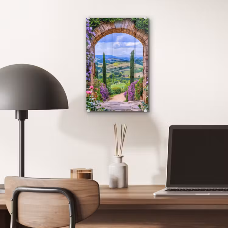 Glas schilderij - Doorkijk - Toscane - Landschap - Poort — 7
