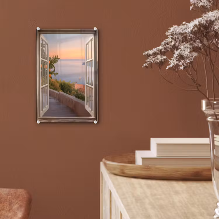 Glas schilderij - Doorkijk - Uitzicht - Meer - Landschap — 6