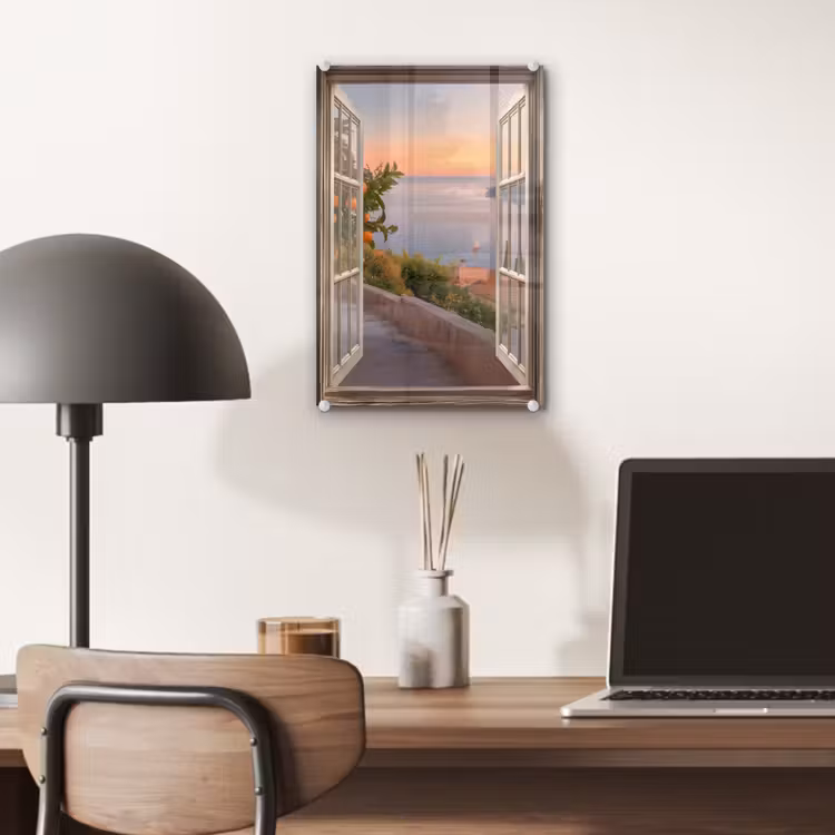 Glas schilderij - Doorkijk - Uitzicht - Meer - Landschap — 7
