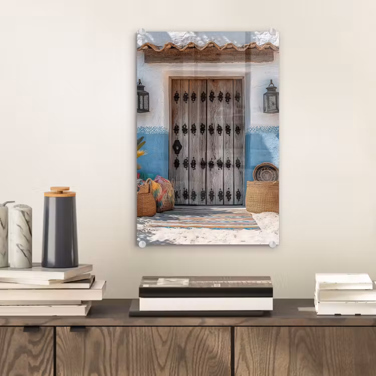Glas schilderij - Deur - Manden - Planten — 2