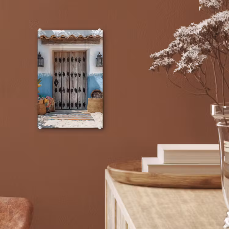 Glas schilderij - Deur - Manden - Planten — 6
