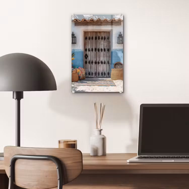 Glas schilderij - Deur - Manden - Planten — 7