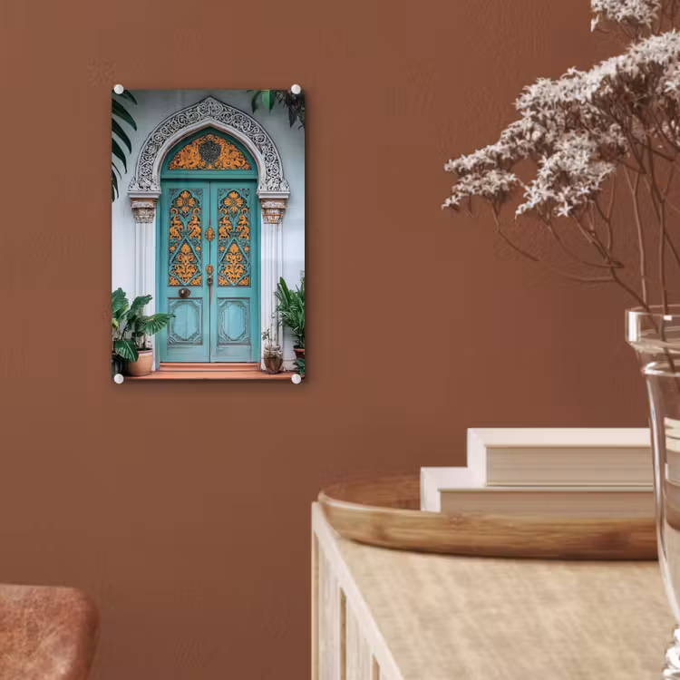 Glas schilderij - Deur - Patronen - Planten — 6